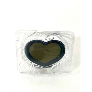 Studio Nova Crystal Heart Picture Frame Frosted Rose Floral Japan 5.5x4.25